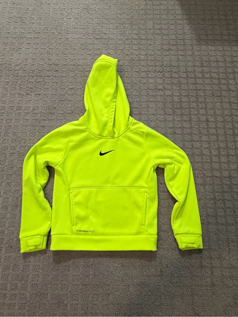 Nike Kids Neon Yellow Therma-FIT Hoodie